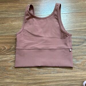 Lululemon power pivot tank in dusty rose size 4 ribbed